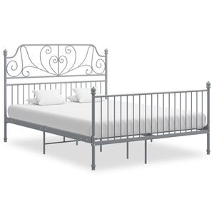 vidaXL Estructura de cama sin colch&oacute;n metal gris 140x200 cm
