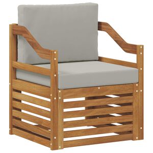 vidaXL Sof&aacute; de exterior Madera de Acacia S&oacute;lida y Poli&eacute;ster Natural