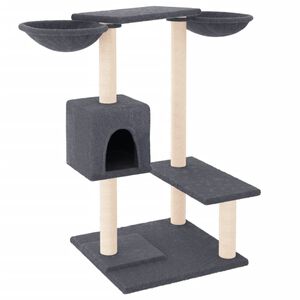 vidaXL Rascador para gatos con postes gris oscuro 82 cm