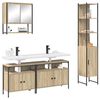 vidaXL Juego de muebles de ba&ntilde;o con estante 4 pcs Roble Sonoma
