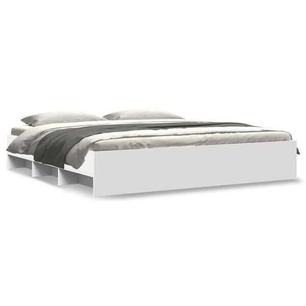 vidaXL Cama sin colch&oacute;n blanca 180x200 cm madera de ingenier&iacute;a