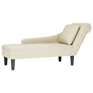 vidaXL Tumbona con almohada y reposabrazo derecho terciopelo crema