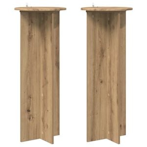 vidaXL Soporte de plantas 2 pcs Roble Artesanal &Oslash;40 x 100 cm