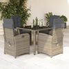 vidaXL Set comedor de jard&iacute;n 5 piezas con cojines rat&aacute;n sint&eacute;tico gris