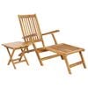 vidaXL Silla de jard&iacute;n plegable con mesa Natural Madera de teca maciza