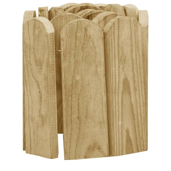 vidaXL Rollos de borde de jard&iacute;n 2 uds madera pino impregnada 120 cm