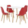 vidaXL Juego de comedor 5 piezas rojo