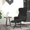 vidaXL Sill&oacute;n de relax con reposapi&eacute;s tela de microfibra color negro