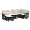 vidaXL Conjunto de sof&aacute;s de jard&iacute;n 6 uds. Negro rat&aacute;n sint&eacute;tico