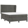 vidaXL Cama box spring con colch&oacute;n terciopelo gris oscuro 140x190 cm