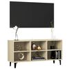 vidaXL Mueble de TV con patas metal color roble Sonoma 103,5x30x50 cm
