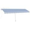 vidaXL Toldo el&eacute;ctrico con LED y sensor 6 x 3 m Rayas Azul y Blanca