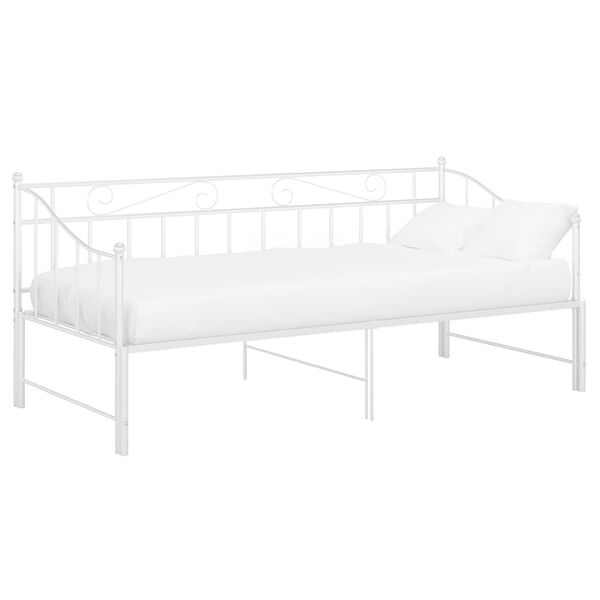 vidaXL Sofá cama extraíble sin colchón metal blanco 90x200cm