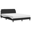 vidaXL Cama con colch&oacute;n Dover cuero sint&eacute;tico negro y blanco 140x190 cm