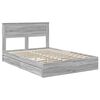 vidaXL Cama con almacenamiento con cabecera Gris Sonoma 140 x 200 cm