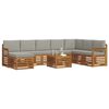vidaXL Conjunto de Sof&aacute; Seccional con coj&iacute;n 9 pcs Gris Natural y Claro