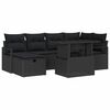 vidaXL Conjunto de sof&aacute; de jard&iacute;n 7 uds. Negro rat&aacute;n sint&eacute;tico