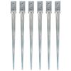 vidaXL Picas de tierra 6 unidades acero galvanizado plateado 7x7x90 cm