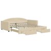 vidaXL Sofá cama nido con cajones tela color crema 100x200 cm