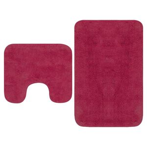 vidaXL Conjunto de alfombrillas de ba&ntilde;o de tela 2 piezas fucsia