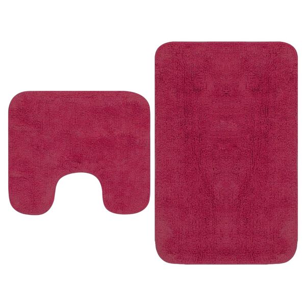 vidaXL Conjunto de alfombrillas de ba&ntilde;o de tela 2 piezas fucsia