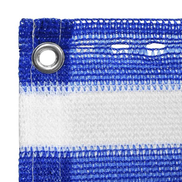 vidaXL Toldo para balcón HDPE azul y blanco 120x300 cm