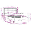 vidaXL Cama con estanter&iacute;a sin colch&oacute;n madera maciza blanca 140x200 cm