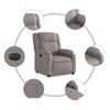 vidaXL Sillón reclinable eléctrico tela gris taupé