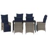 vidaXL Conjunto de Comedor de Jardín 7 pcs Gris ratán sintético