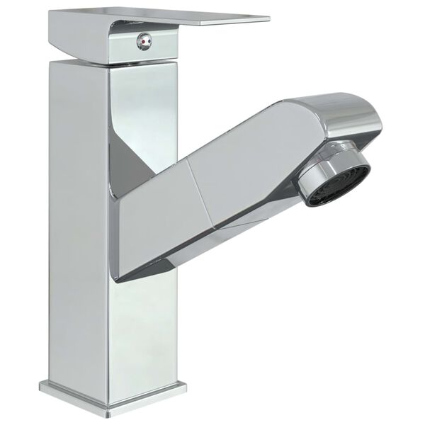 vidaXL Grifo para lavabo con función extraíble cromado 157x172 mm