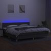 vidaXL Cama box spring con colch&oacute;n y LED tela gris oscuro 200x200 cm