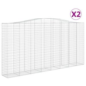 vidaXL Cestas de gaviones 2 uds forma de arco hierro 400x50x200/220 cm