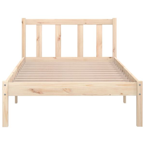 vidaXL Estructura de cama individual pequeña sin colchón madera maciza