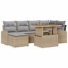 vidaXL Conjunto de sof&aacute; de jard&iacute;n 7 uds. beige y gris claro