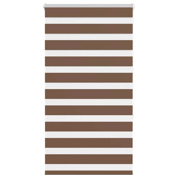 vidaXL Estor cebra marr&oacute;n 90x150 cm tejido ancho 85,9 cm poli&eacute;ster