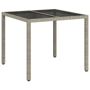 vidaXL Mesa de Jard&iacute;n Gris 90 x 90 x 75 cm rat&aacute;n sint&eacute;tico