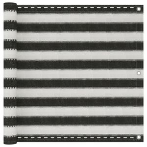 vidaXL Toldo para balc&oacute;n HDPE 90x600 cm gris antracita y blanco