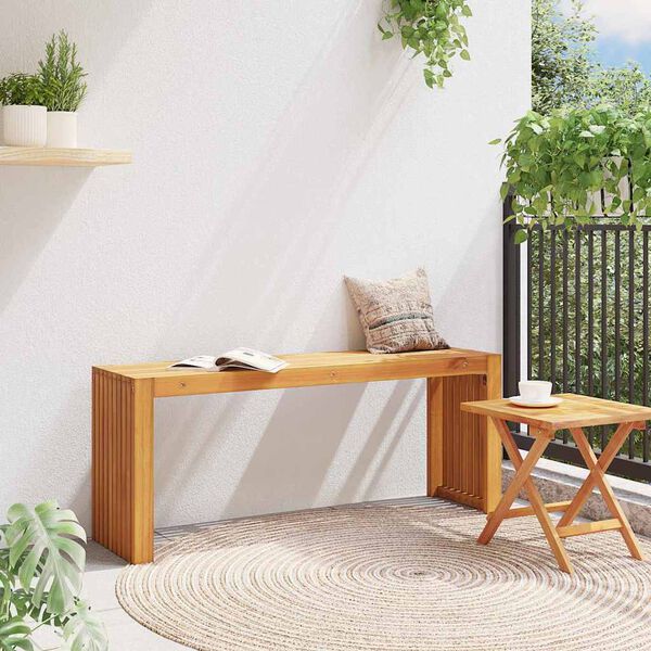 vidaXL Banco Aceite Natural 110 x 30 x 45 cm Madera de teca maciza