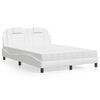 vidaXL Cama Viana con colch&oacute;n cuero sint&eacute;tico blanco 140x190 cm
