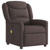 vidaXL Sill&oacute;n reclinable de masaje el&eacute;ctrico tela marr&oacute;n oscuro