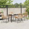 vidaXL Conjunto de Comedor de Jard&iacute;n 5 pcs Marr&oacute;n rat&aacute;n sint&eacute;tico