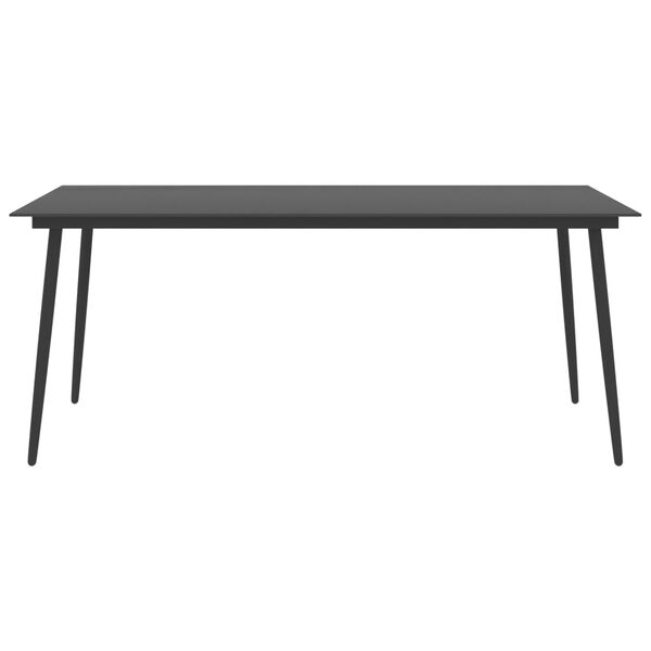 vidaXL Juego de comedor para jard&iacute;n 7 piezas negro