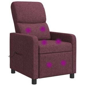vidaXL Silla de masajes reclinable Morado Poli&eacute;ster