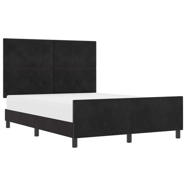 vidaXL Cama tipo Box Spring con cabecera Negro 140 x 190 cm Terciopelo