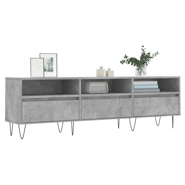 vidaXL Mueble de TV madera contrachapada gris hormig&oacute;n 150x30x44,5 cm