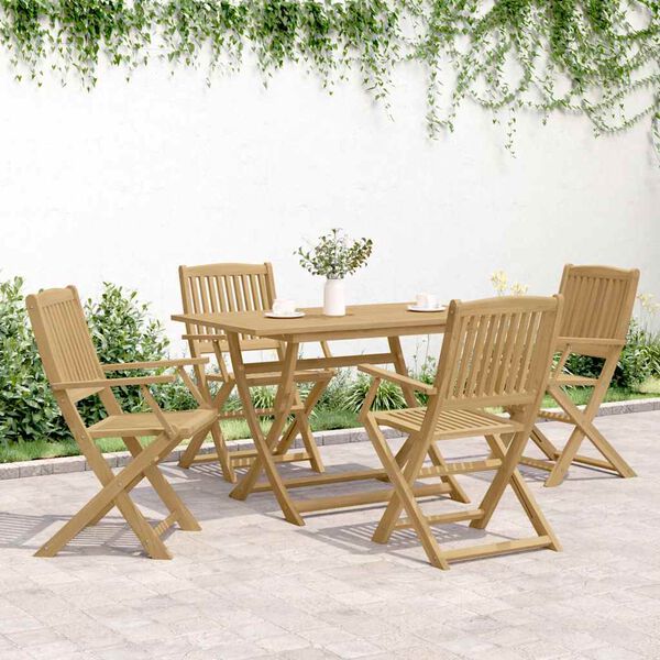 vidaXL Sillas de jard&iacute;n plegables 4 uds madera acacia 54x61x88 cm