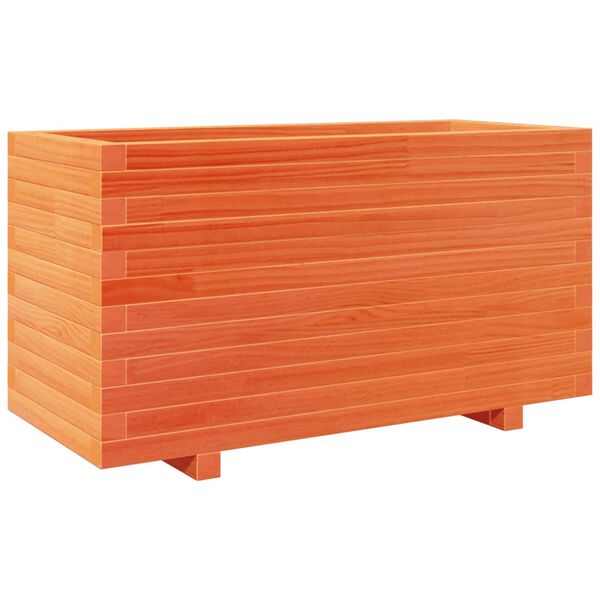 vidaXL Jardinera madera maciza de pino marr&oacute;n cera 90x40x49,5 cm