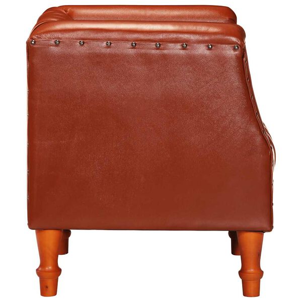 vidaXL Sill&oacute;n de cuero de cabra aut&eacute;ntico marr&oacute;n