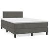 vidaXL Cama box spring con colch&oacute;n terciopelo gris oscuro 120x190 cm