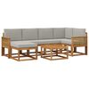 vidaXL Conjunto de sof&aacute;s de exterior 7 uds. Natural y Gris Claro